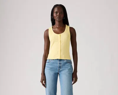Levi's Dry Goods Pointelle Tank Top In Yellow