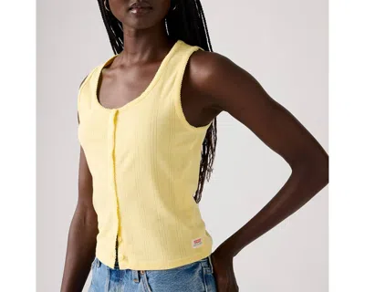 Levi's Dry Goods Pointelle Tank Top In Yellow