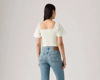 Levi's Kierra Short-sleeve Denim Blouse In White