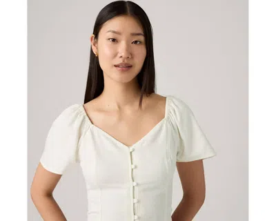 Levi's Kierra Short-sleeve Denim Blouse In White