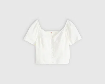 Levi's Kierra Short-sleeve Denim Blouse In White