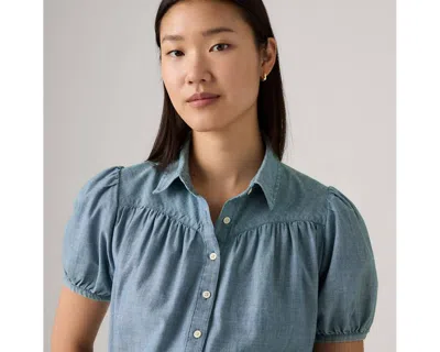 Levi's Lea Short-sleeve Slim Blouse In Blue
