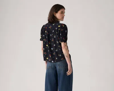 Levi's Lea Short-sleeve Slim Blouse In Black