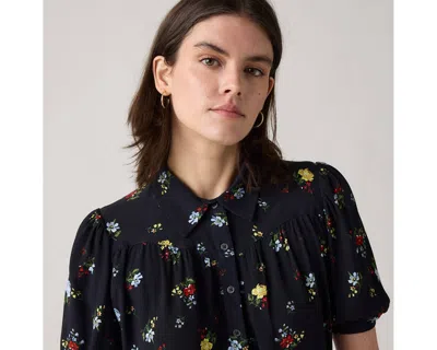 Levi's Lea Short-sleeve Slim Blouse In Black