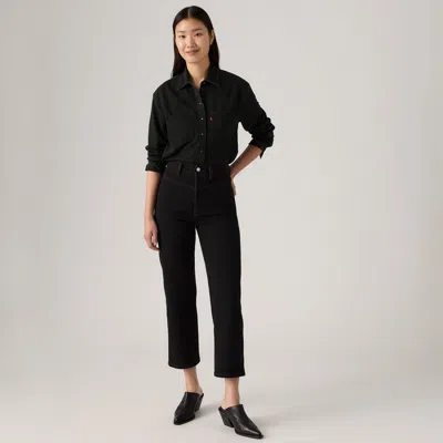 Levi's Ribcage Western Yoke Women's Jeans 33x29 In Black
