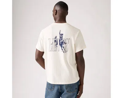 Levi's Cowboy Logo Back Print Relaxed Fit T-shirt In White