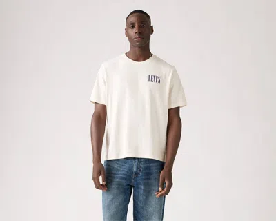 Levi's Cowboy Logo Back Print Relaxed Fit T-shirt In White