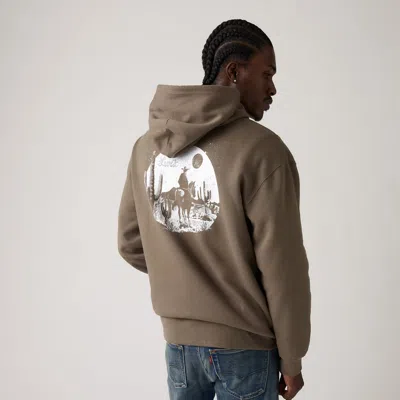 Levi's Relaxed Graphic Hoodie Sweatshirt In Brown