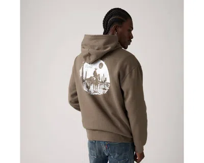 Levi's Relaxed Graphic Hoodie Sweatshirt In Brown