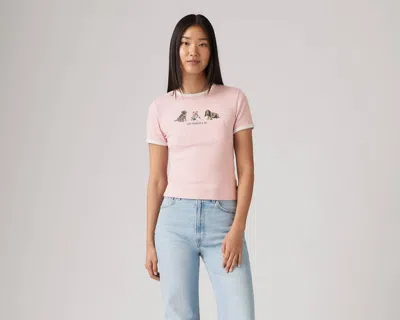Levi's Graphic Ringer Rickie Tee T-shirt In Pink