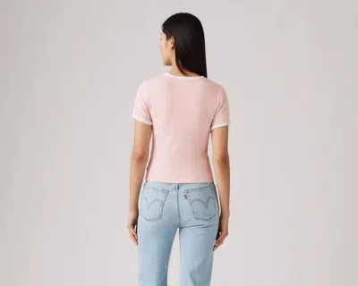 Levi's Graphic Ringer Rickie Tee T-shirt In Pink