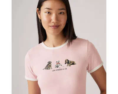 Levi's Graphic Ringer Rickie Tee T-shirt In Pink