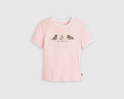 Levi's Graphic Ringer Rickie Tee T-shirt In Pink