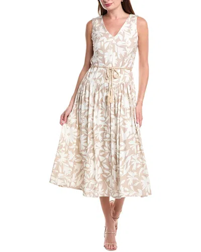 Julia Jordan Print Drop Waist Sleeveless Maxi Dress In White