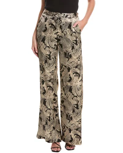L'agence Pilar Wide Leg Silk Pant In Neutral