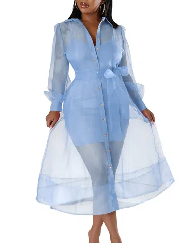 Juliet Roses 2pc Cardigan & Dress Set In Blue