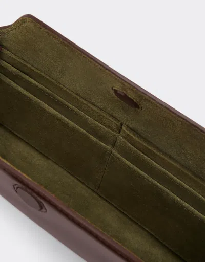 Ferrari Dino Leather Wallet With Shoulder Strap