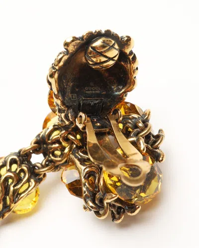 Gucci Lion Head Crystal Clip-on Earrings