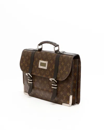 Pre-owned Louis Vuitton Monogram Macassar Larry Business Bag