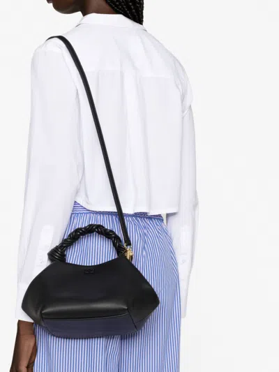 Ganni Mini Bou Top Handle Bag In Black