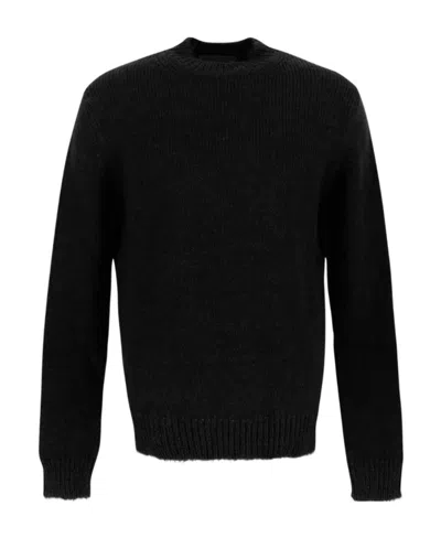 Jil Sander Ribbed Wool Jumper In Black