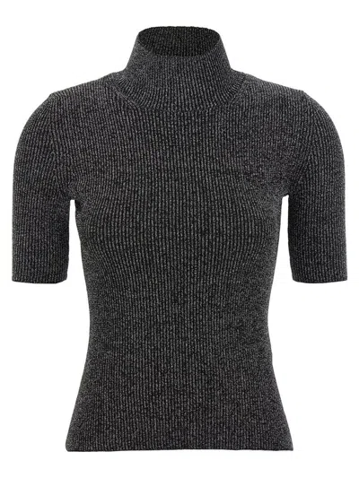 Missoni Silver Roll-neck Sweater In Black