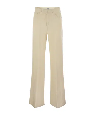 Dondup Flared Trousers In Neutral