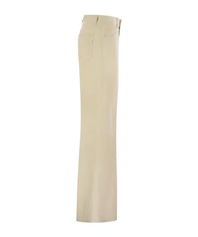Dondup Flared Trousers In Neutral