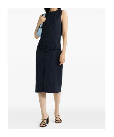 Patou Belted Midi Dress In Black