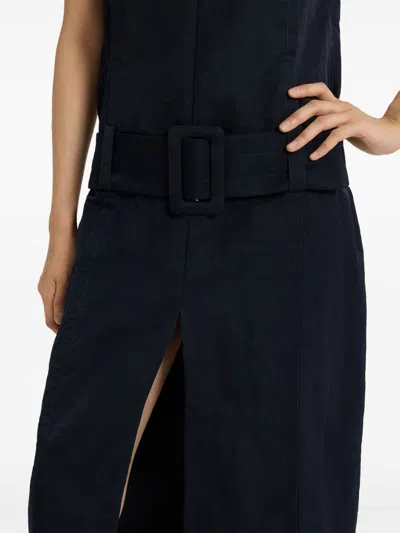 Patou Belted Midi Dress In Black