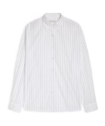 Dries Van Noten Pinstripe Button-down Shirt In Soft Viscose-cotton Blend