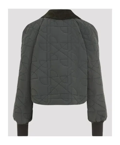 Patou Cropped Quilted Jacket In Green