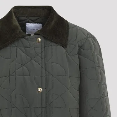 Patou Cropped Quilted Jacket In Green