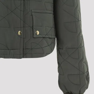 Patou Cropped Quilted Jacket In Green