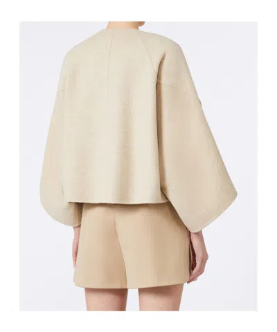 Max Mara Ovada Cropped Wool And Cashmere-blend Felt Jacket In Neutral