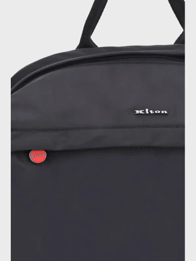 Kiton Backpack With Adjustable Straps And Front Pocket In Black