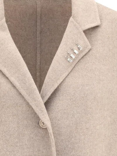 Ermanno Scervino Wool Coat In Neutral