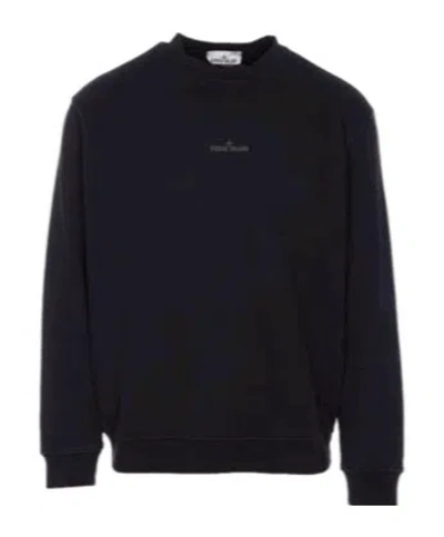 Stone Island Cotton Fleece Oversized Fit Sweatshirt With Industrial Four Print In Gray