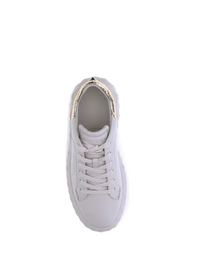 Jimmy Choo White Calf Leather Bos Taurus Chunky Sneakers