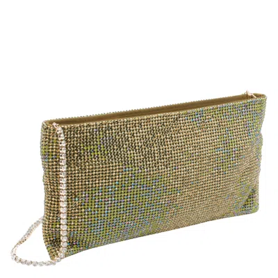 Benedetta Bruzziches Rectangular Rhinestone Chain Strap Clutch Bag