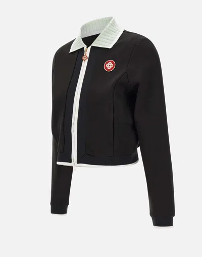 Casablanca Black Viscose Track Jacket In Black