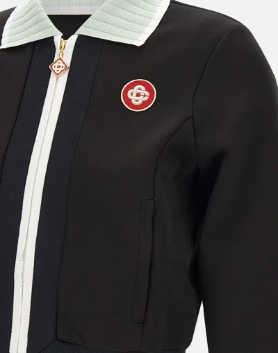 Casablanca Black Viscose Track Jacket In Black