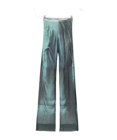 Jean Paul Gaultier Printed Flared-leg Mesh Trousers In Blue