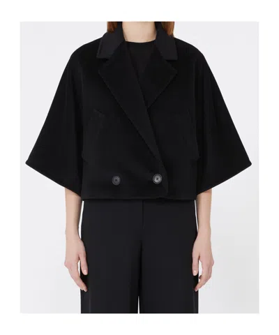 Max Mara Wool And Cashmere Cropped Jacket In Black