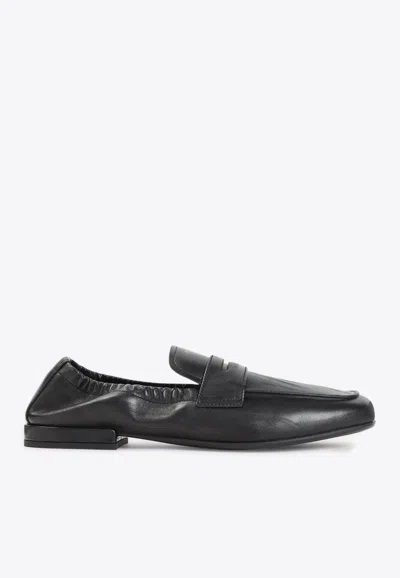 Prada Antique-inspired Loafers With Shuffle Screen Printed Logo In Black