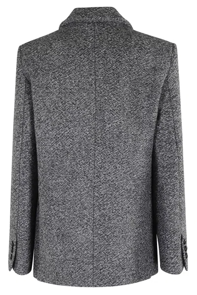 Semicouture Pascal Double-breasted Blazer In Gray