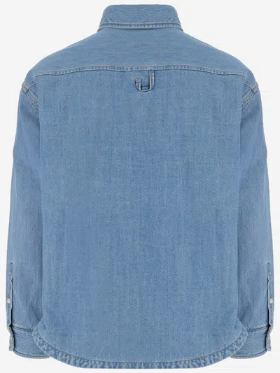 Jacquemus Artisan Shirt With Chest Pocket And Embroidery In Blue