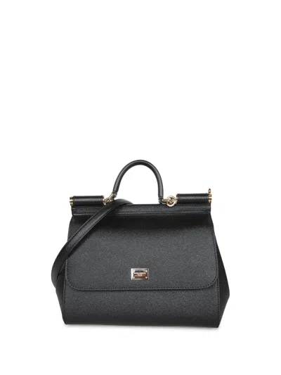 Dolce & Gabbana Medium Sicily Shoulder Bag In Black