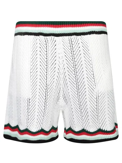 Casablanca Chevron Crochet Bermuda Shorts In Multi