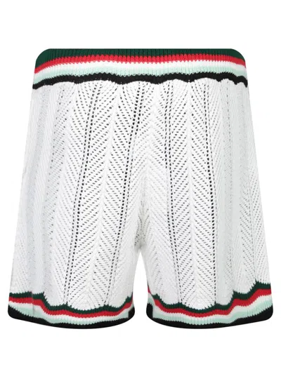 Casablanca Chevron Crochet Bermuda Shorts In Multi